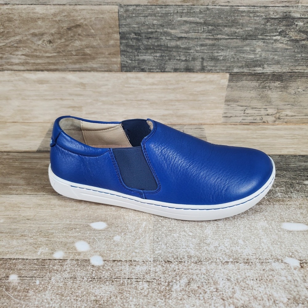 Birkenstock Barrie Womens Casual Slip On Shoes 5 Blue Leather Boat Loafers